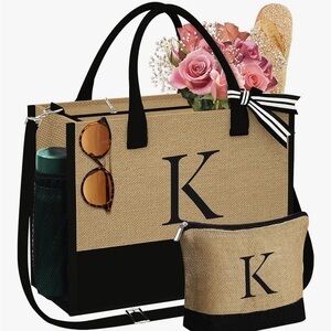 Stylish Black and Tan Tote Bag